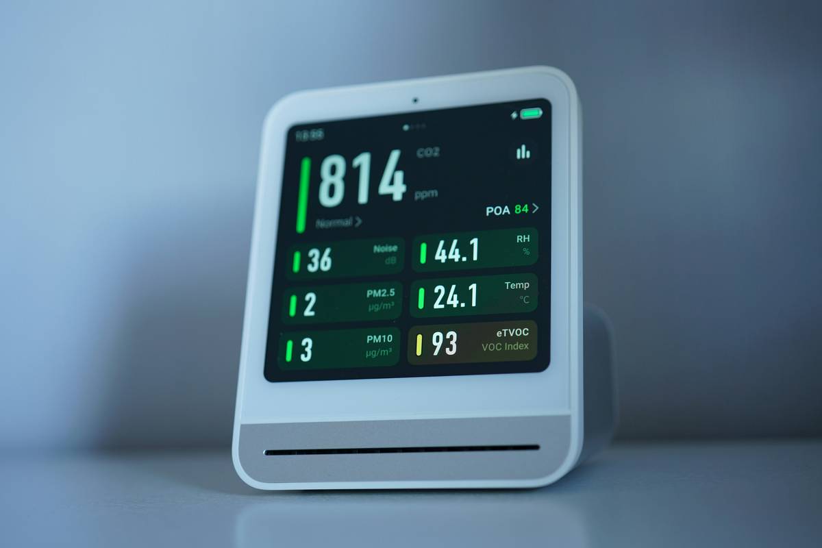 A sleek digital dashboard displaying charts and graphs related to health metrics.